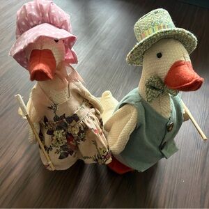 Charming Duck Figurines in Vintage Attire